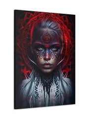 Dark Art Mandala Girl Canvas Front