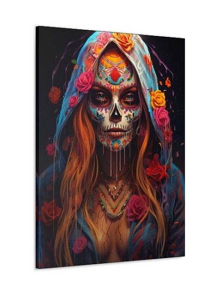 Canvas La Catrina Drip Art Front