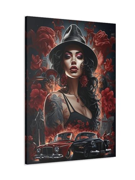 Canvas Chicana Gangster Girl Front