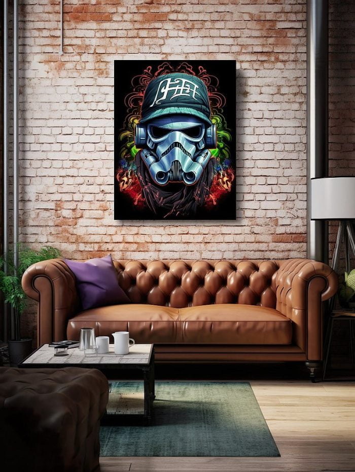 Stormtrooper Graffiti Art Canvas Living Room