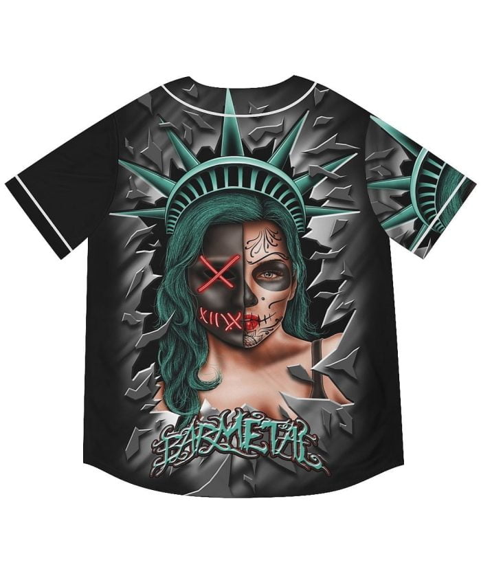 Purge Style La Catrina Lady Liberty Baseball Jersey Back