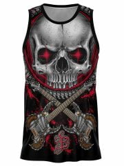 Steampunk Skull Basketball Tank Back