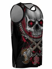 Steampunk Skull Basketball Tank Left Side