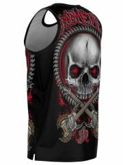 Steampunk Skull Basketball Tank Right Side