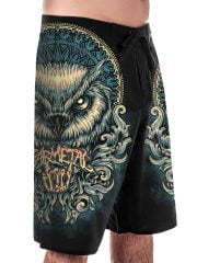 Blue Mandala Owl Boardshorts Left