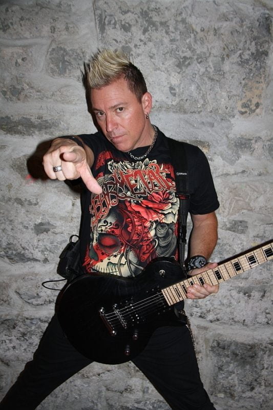 Billy Grey of Fozzy wearing Polka Trash Tee