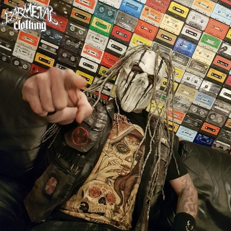Steve Felton of Mushroomhead wearing Barmetal