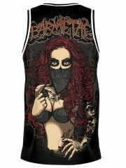 Tattoo Style Chicana Basketball Tank Back