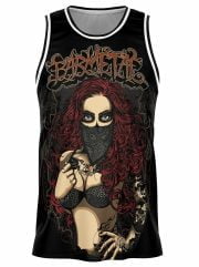 Tattoo Style Chicana Basketball Tank Front
