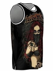 Tattoo Style Chicana Basketball Tank Left