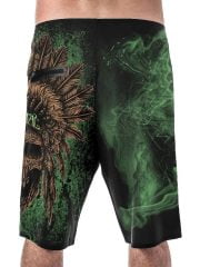 Green Skull Tribe Boardshorts Back