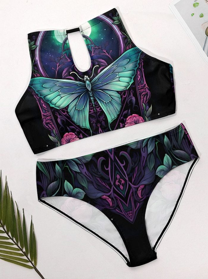 Swimwear Green Butterfly Triangle Bikini Promo