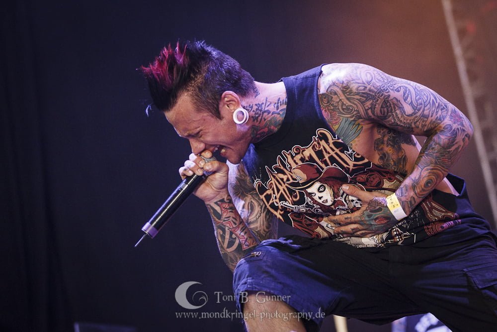 Jimmie Strimell of Dead By April wears Barmetal tee at Wacken Festival