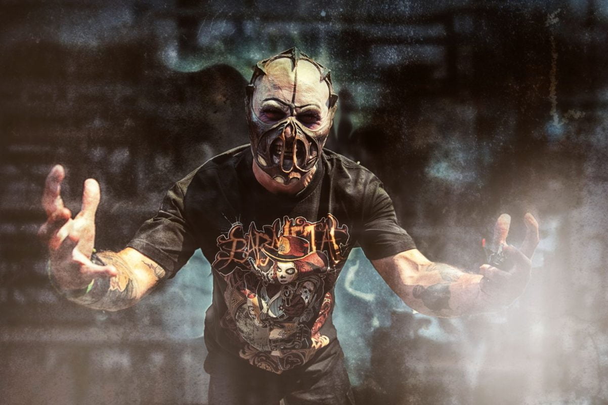 Waylon Reavis of Mushroomhead and A Killer's Confession wearing Cowgirl Tee