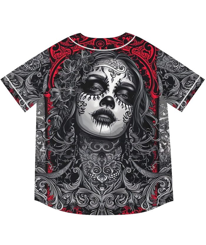 Chicana La Catrina Baseball Jersey Back