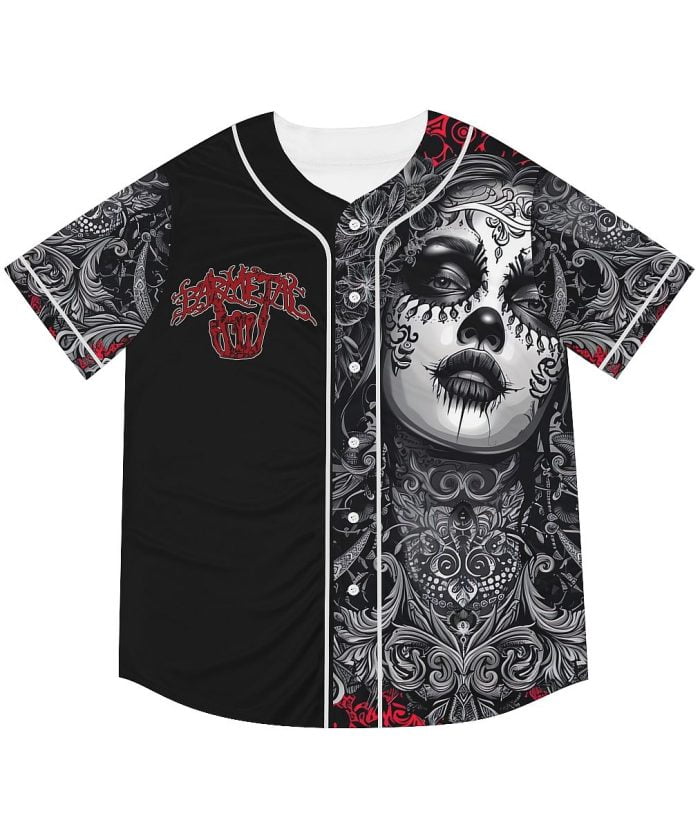 Chicana La Catrina Baseball Jersey Front