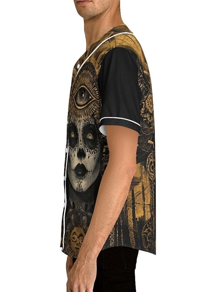 Golden Age La Catrina Baseball Jersey Left Side