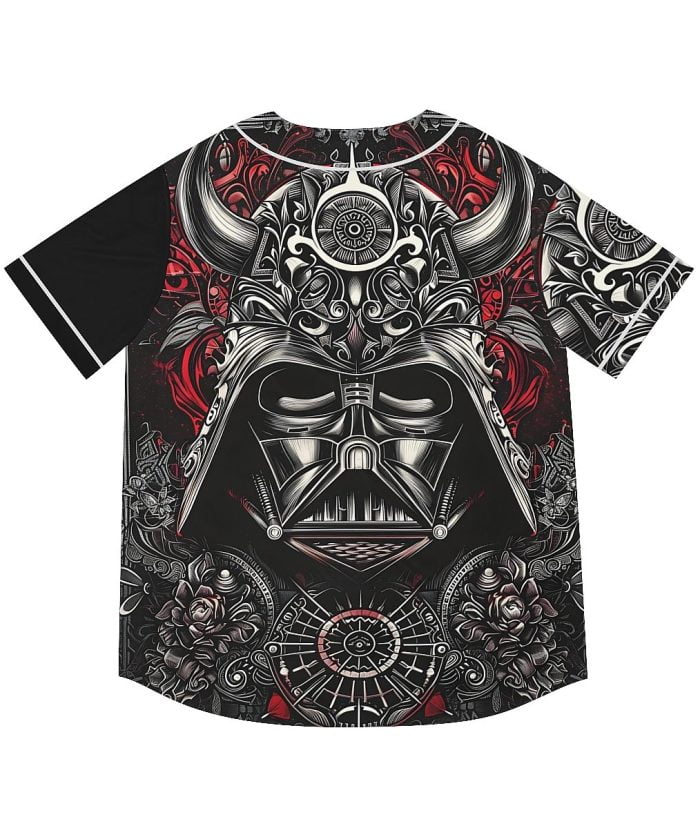 Evil Darth Vader Mandala Skull Art Baseball Jersey Back