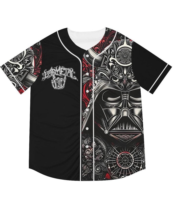 Evil Darth Vader Mandala Skull Art Baseball Jersey Front