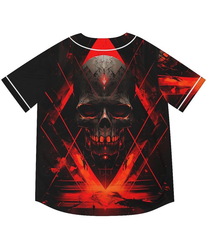 Orange Geometric Skull Baseball Jersey Back