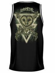 Geometric Neon Lights Owl Basketball Tank Back