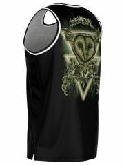 Geometric Neon Lights Owl Basketball Tank Right