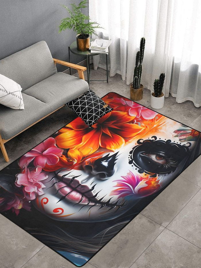 Carpet Flower La Catrina Tattoo Art mancave