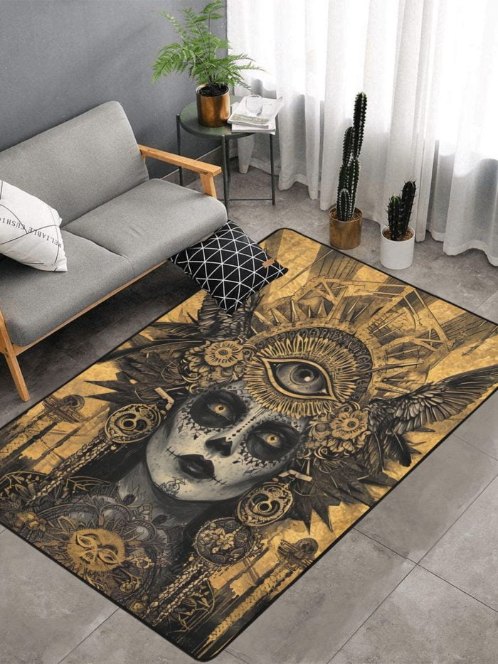 Golden Age La Catrina Tattoo Art Carpet mancave