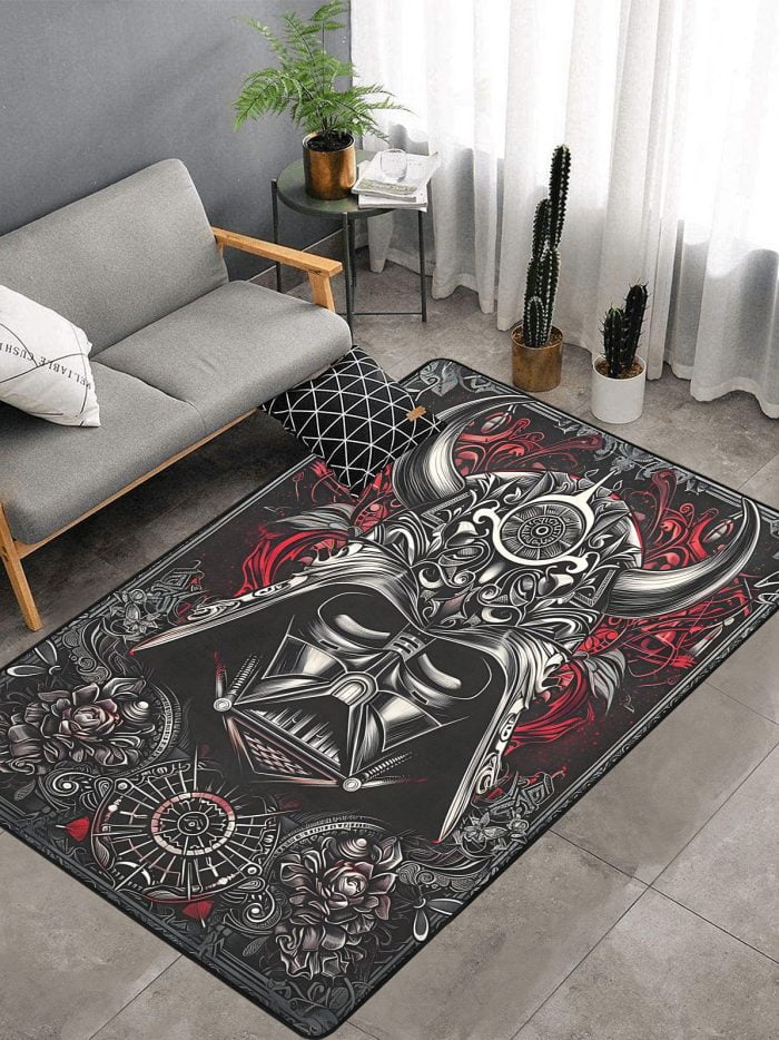 Evil Darth Vader with Horns Tattoo Art Carpet mancave