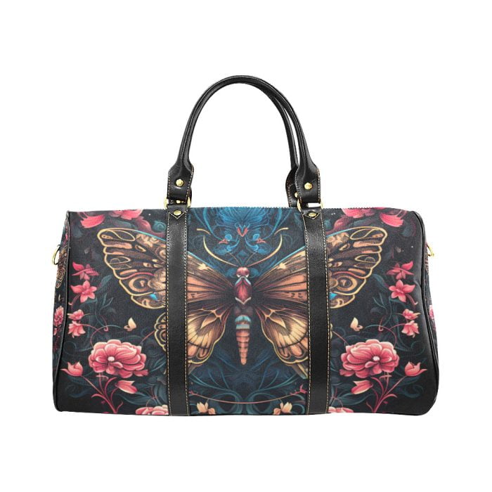 Butterfly and Flower Tattoo Art Travel bag front