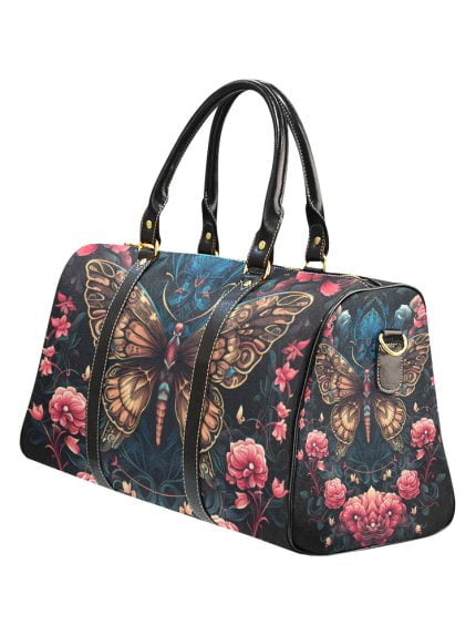Butterfly and Flower Tattoo Art Travel bag left