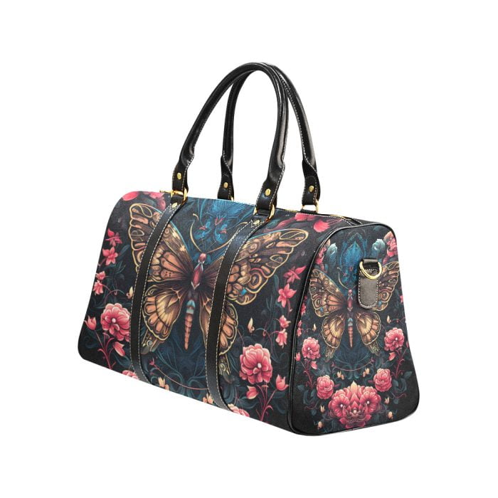 Butterfly and Flower Tattoo Art Travel bag left