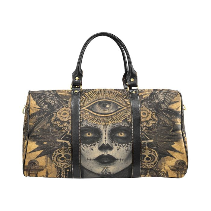 La Catrina Skull Day of the Dead Tattoo Art Travel bag front