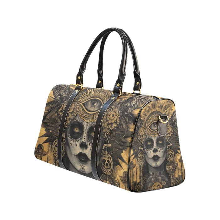 La Catrina Skull Day of the Dead Tattoo Art Travel bag left