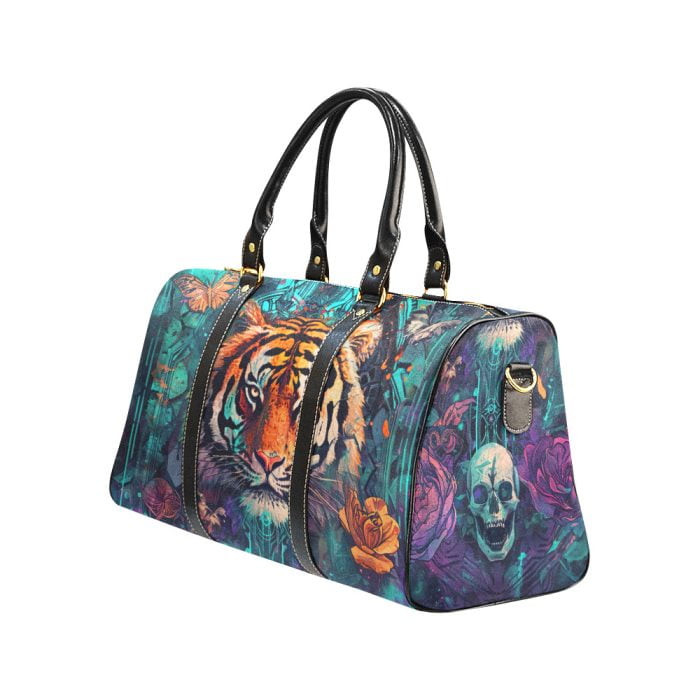 Lion and Skull Tattoo Art Travel bag left