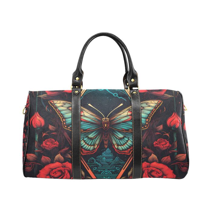 Butterfly and Flower Tattoo Art Travel bag front