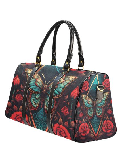 Butterfly and Flower Tattoo Art Travel bag left