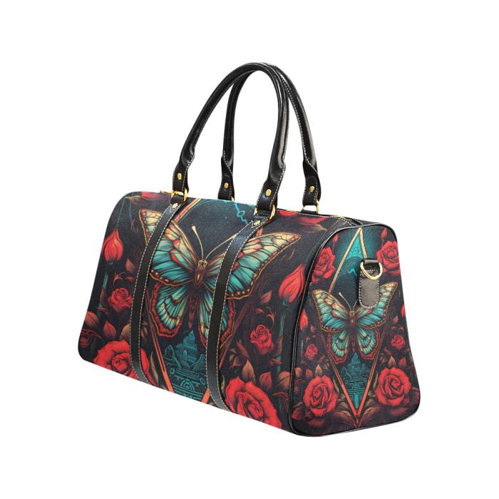 Butterfly and Flower Tattoo Art Travel bag left