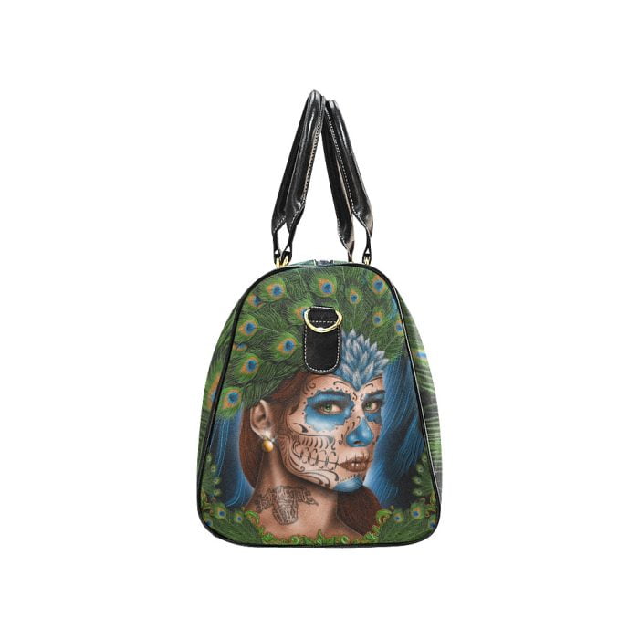 Peacock La Catrina Tattoo Art Travel bag side