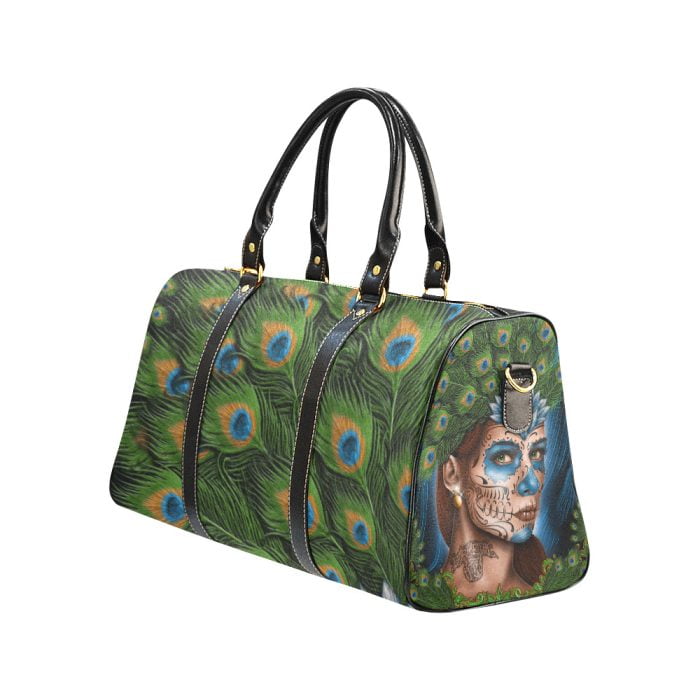 Peacock La Catrina Tattoo Art Travel bag left