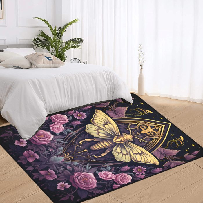 Gold Butterfly Tattoo Art Carpet bedroom