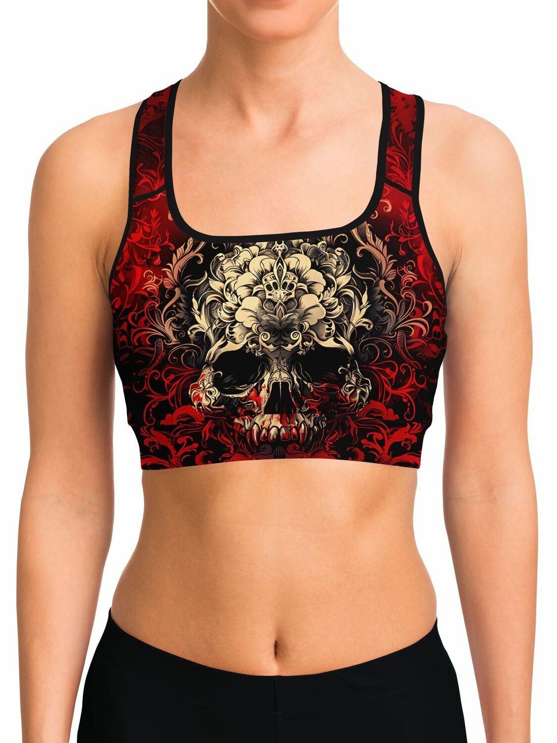 barmetal-sport-bra-skull-flowers